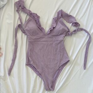 Cupshe Lilac Ruffled One Piece Swimsuit